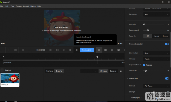 Topaz Video AI:视频画质修复AI处理画质,去噪,稳定,细节增强,帧补充